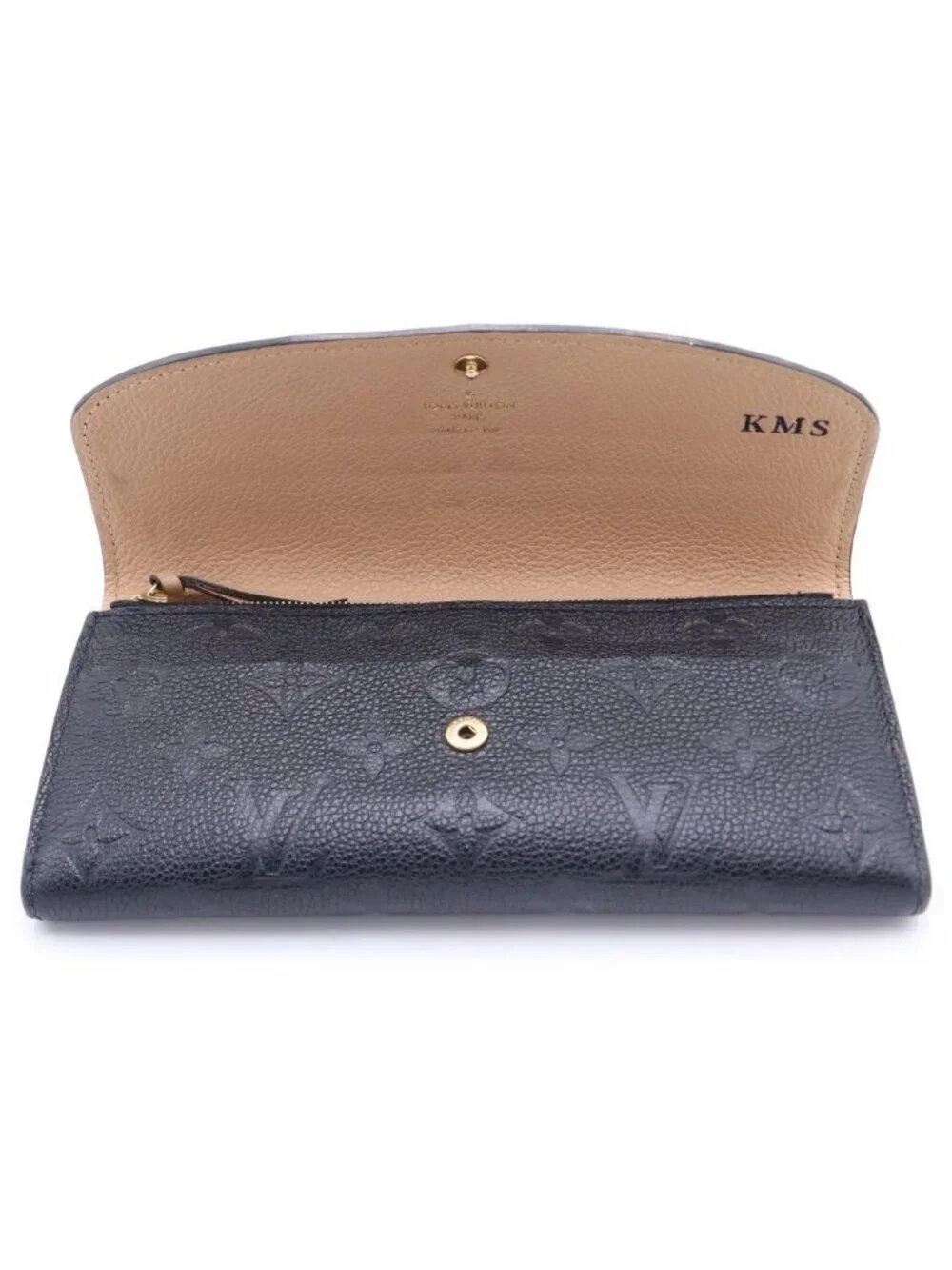 Louis Vuitton Monogram Empreinte Portefeuille Emily Wallet Leather Noir